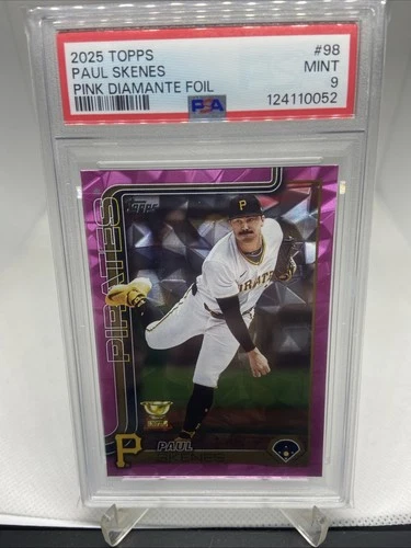 2025 Topps Series 1 Pink Diamanté Foil #98 PAUL SKENES PSA 9