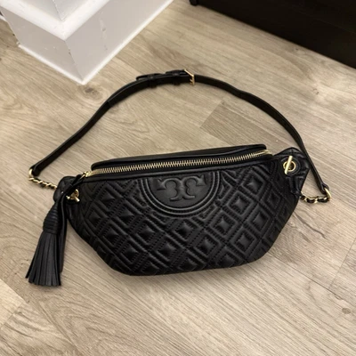 Tory Burch Fleming Soft Belt Bag Black Quilted Crossbody - Image 1 of 4
