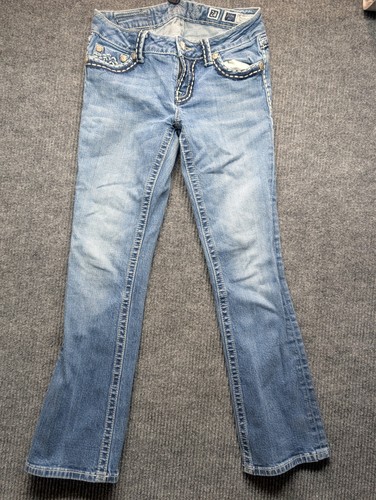 Miss Me Women Jeans Size 28 Blue Denim Distressed Bootcut Dark Wash JPD1001 - Picture 3 of 10