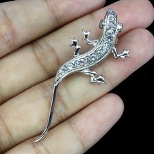925 Sterling Silver Brooch Round Tanzanite 2mm Emerald Natural Gemstone Jewelry