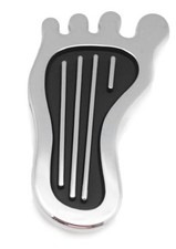 Dimmer Switch Pedal Pad - 'FOOT' Barefoot Style Cover - Hot Rod Rat Chrome