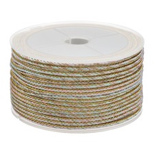 15 Yards x 2.5 mm Braided Cord, Metallic Bracelet Knotting Multicolored