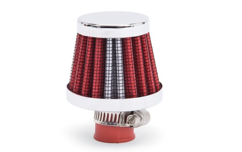 Edelbrock 43511, One Valve Cover Breather 10Mm Inlet Red/Chrome Performance Part - Picture 2 of 9