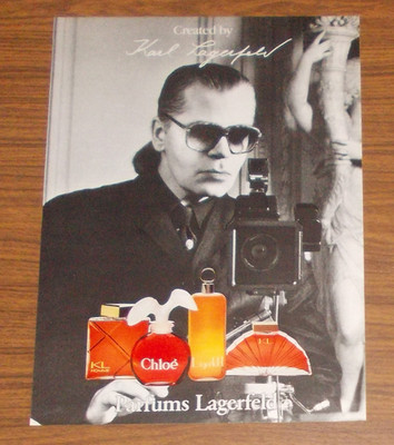 Seltene Werbung vintage KARL LAGERFELD Parfums - KL Homme Chloe KL 1990