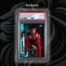 PSA 8 - /99 Charles Leclerc #4 - 2020 Topps Chrome F1 - Sapphire SP - Aqua