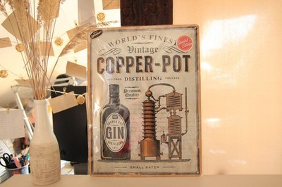 Nostalgic Art Blechschild  Copper Pot Gin  mit 3D-Prägung   30x40 cm