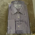 Charles Tyrwhitt 16/35 Inch Purple White  Strip Classic Shirt New Non Iron