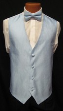 Men's Jean Yves Bali Blue Fullback Vest  Matching Bow Tie Tuxedo Wedding Prom