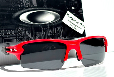 NEW Oakley FLAK 2.0 Matte Redline POLARIZED Galaxy Black Lens Sunglass 9188