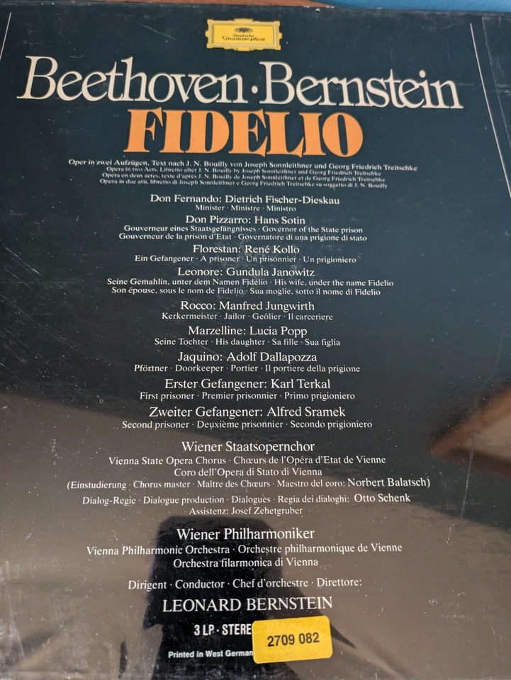 BEETHOVEN BERNSTEIN Fidelo 3 x LP Record Box Set Deutsche Grammophon SEALED NEW - Image 3 of 4