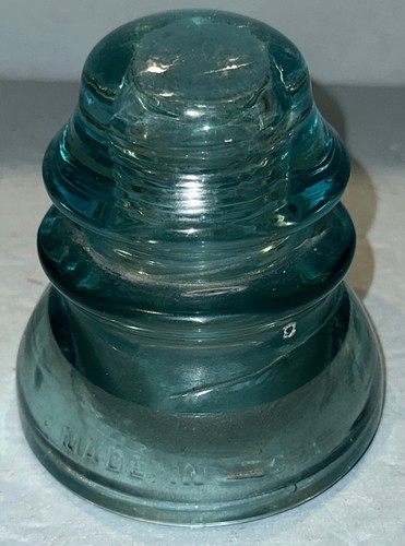 Vintage WHITALL TATUM Co. No. 1 Aqua Glass Telephone Wire Insulator USA - Picture 3 of 10