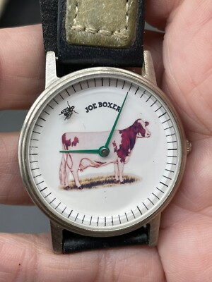 Vintage 1995 Joe Boxer Watch Unisex featuring a Cow and Fly  Time Flies''