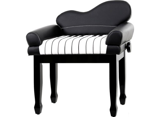 Дизайн Mwave Klavierbank mit Lehne hhenverstellbar schwarz wei NEU 51690₽