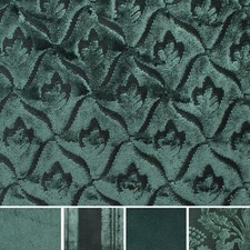 Tessuto Tappezzeria Velluti Ciniglia Arredo Casa  Divano Poltrone Verde H 140 Cm