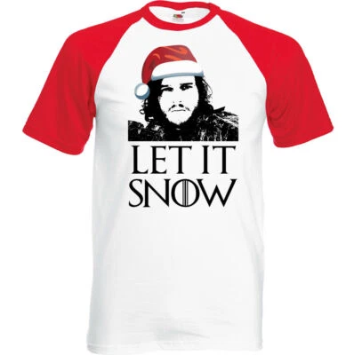Let It Schnee Weihnachten Edition Herren Lustige Spiel Thron T-Shirt Geheimnis - Bild 1 von 4