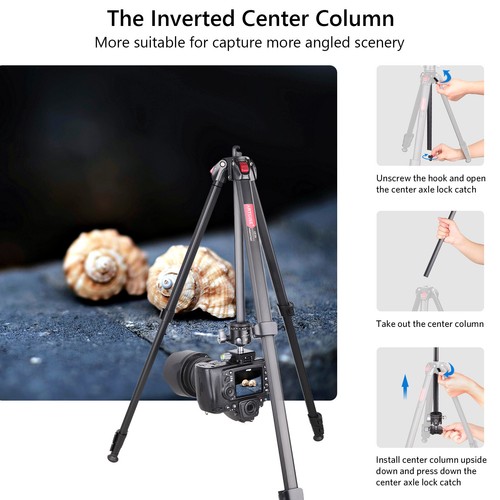 Compact Tripod Aluminum Camera Tripod Portable Travel Tripod with Ball Head - Picture 8 of 19