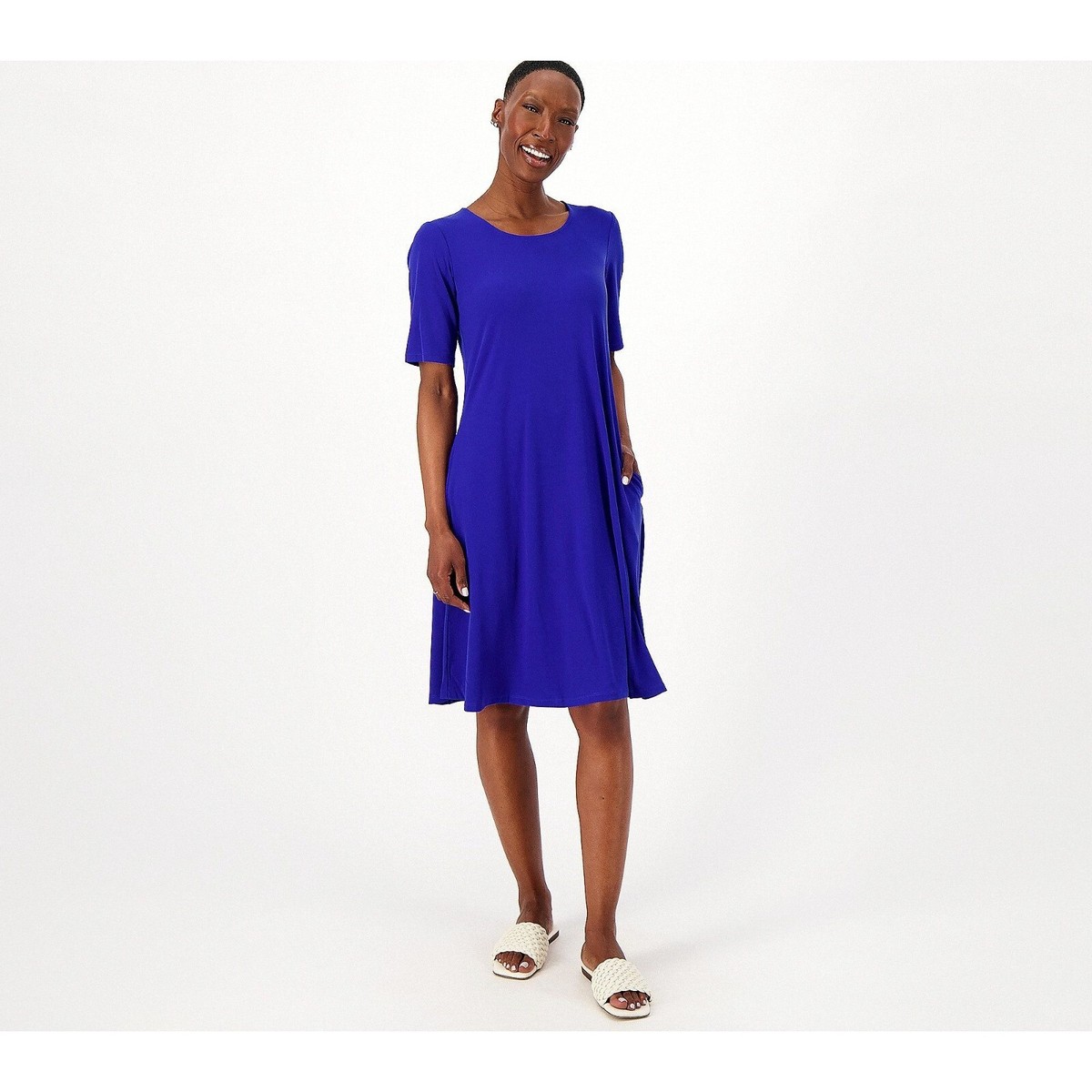 sachin and babi light blue dress Women's Midi Dresses Lapel 3/4 Sleeve Solid Casual Slim Work Office Blazer  Dress