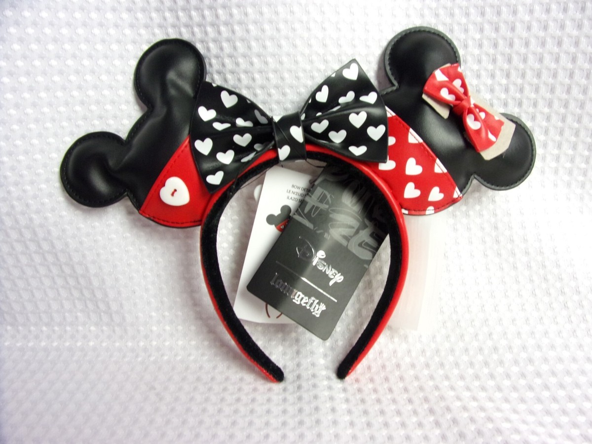 Disney Loungefly Mickey Mouse Minnie Ears w Removable Bow 