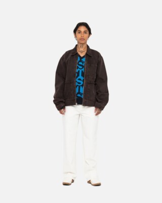 STUSSY ZIP WORK JACKET DENIM Size M Ç | eBay
