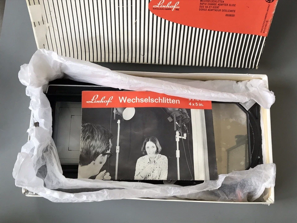 Linhof 4x5 Technika IV V Master carro intercambiable cambio rápido Sliding Back Adapt Foto 3 de 4