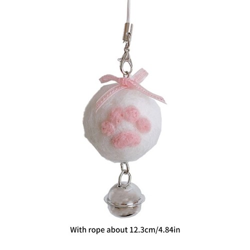 Plush Cat Claw Bell Pendants Y2K Phone Charm Straps Lanyard Purse Accessories - Zdjęcie 8 z 8