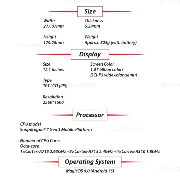 HONOR Pad 10 GREY Wi-Fi 12.1" 16GB+256GB Bluetooth Octa Core Android PC Tablet - Bild 3 von 4