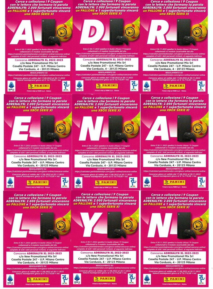 PANINI ADRENALYN XL CALCIATORI 2022-2023 SET COMPLETO CARD COUPON