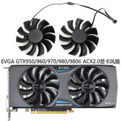 New Cooling fan for EVGA GTX950/960/970/980/980ti ACX 2.0 PLA09215B12H #W6
