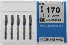 Dental Diamond Burs, Standard Grit Multi-Use, 5 Pcs/Pk [170TF-S22]