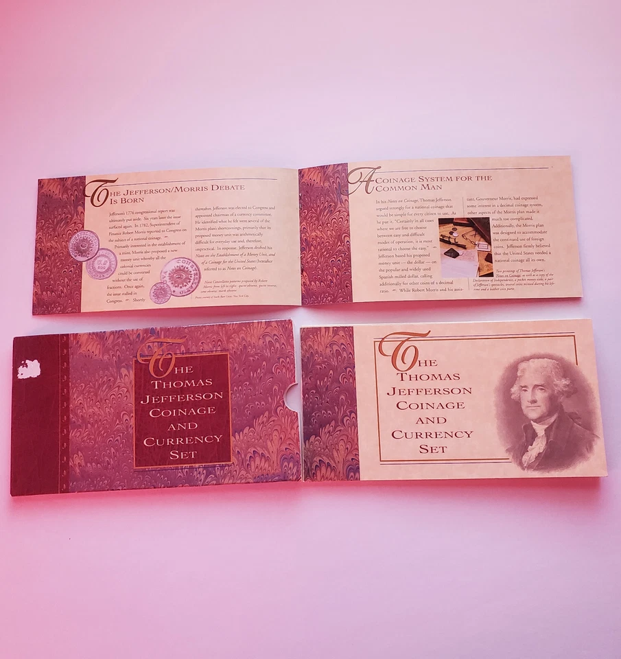 1993 Thomas Jefferson Coin & Currency Set $2 Note Dollar Silver Dollar OGP COA - Image 3 of 4