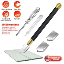 2024 Set of 5 Professional Straight Head Oil Glass Cutter Tile Cutting Tool Kit