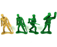 Greenbrier International Large 4" Plastic Army Men Toy Soldiers Lot of 4