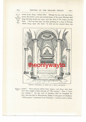 Nelson's Monument, Krypta der St. Paul's Cathedral, Buchillustration (Druck), 1903