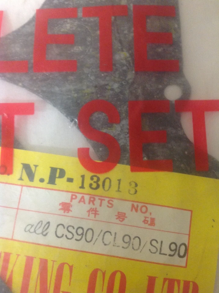 Комплект прокладок двигателя Honda CS90 CL90 SL90 NOS NP 13013 LOOK!! - Изображение 2 из 3