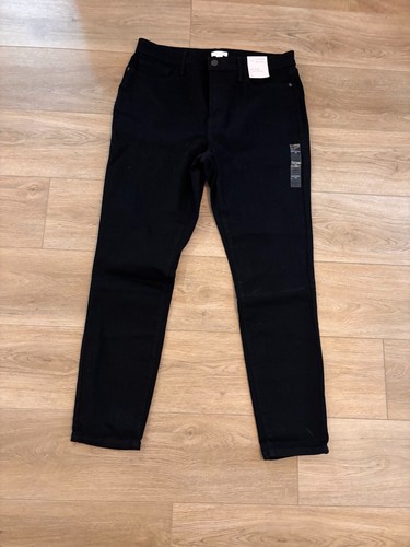 Lauren Conrad Damen schwarz Curvy Skinny Jeans hoher Bund Denim Größe 16 neu mit Etikett