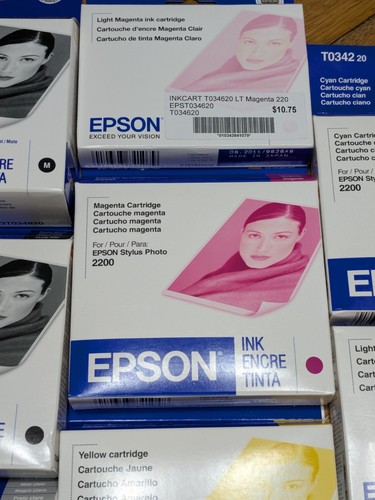 Full SET OF 8 Epson Stylus Photo 2200 Ink Cartridges T034 Factory Sealed Expired - 第 3/13 張圖片