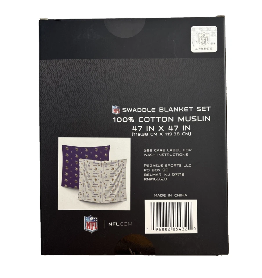 Nuevo Juego de 2 mantas de envoltura Minnesota Vikings NFL Fútbol Futuro Fan Bebé Foto 2 de 4