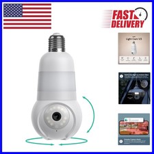 Smart Indoor/Outdoor Light Bulb Security Camera with Color Night Vision  Alerts