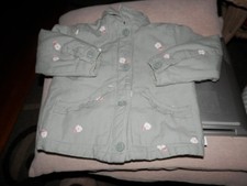 Springtime Baby Girl OshKosh B'gosh lt green pink Jacket 18 Mos button closure