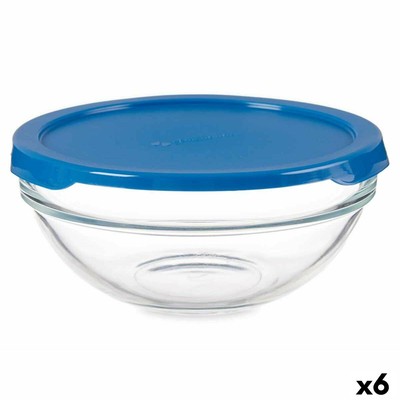 Runde Lunchbox mit Deckel Pasabahce Chefs Blau 595 ml 14 x 6,3 x 14 cm [6 Stü