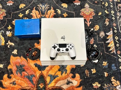 Sony PlayStation 4 Pro PS4 1TB White CUH-7115B w/ 3rd party controller & cords