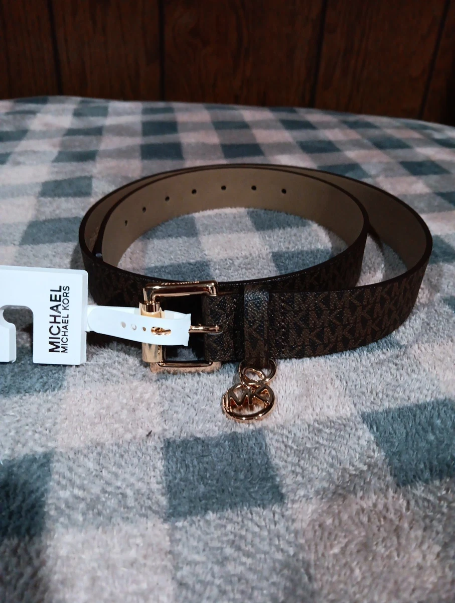 Michael Kors Silver Monogram Size SMALL Brown Belt s-l400.jpg main image 4