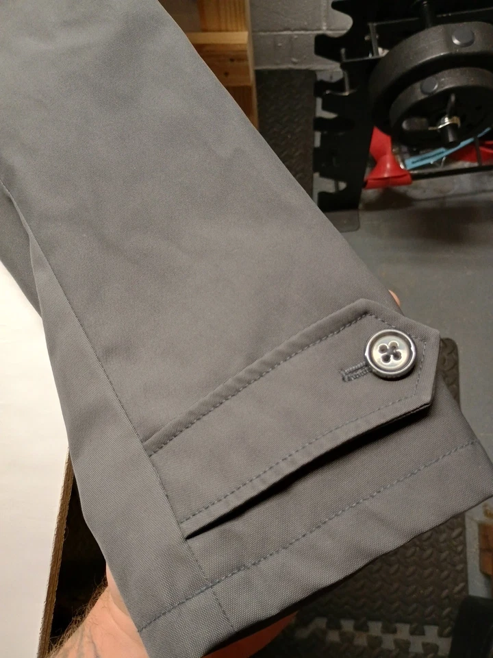 Trench coat masculino Banana Republic jaqueta de chuva longa abotoada cinza GG - Imagem 4 de 4