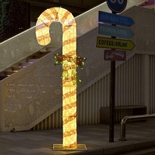 AplusChoice 8FT Pre-Lit Christmas Candy Cane Lighted Outdoor Yard Decorations