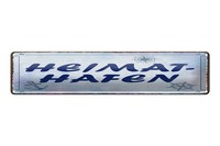 Blechschild Spruch 46X10 Cm Heimathafen Blaues Deko Schild