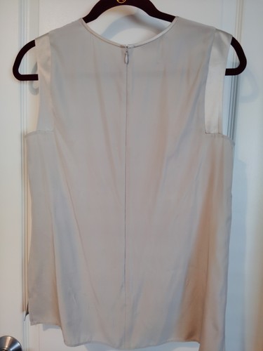 Lafayette 148 100% Silk Top Blouse Sleeveless Sz 4 Gray/Silver Preppy Luxury - Picture 5 of 7