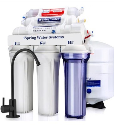 iSpring RCC7-BLK Under Sink 5-Stage Reverse Osmosis Drinking Water Filtration
