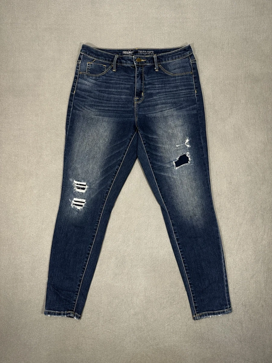 Jegging confortable à taille élastique femme bleu clair