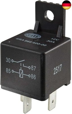 HELLA 4RA 965 400-001 Relay, main current - 12V - 4-pin connector - Wiring