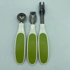 IKEA Spritta Fruit Garnishing Set White/Green Zester, Melon Baller, Apple Corer